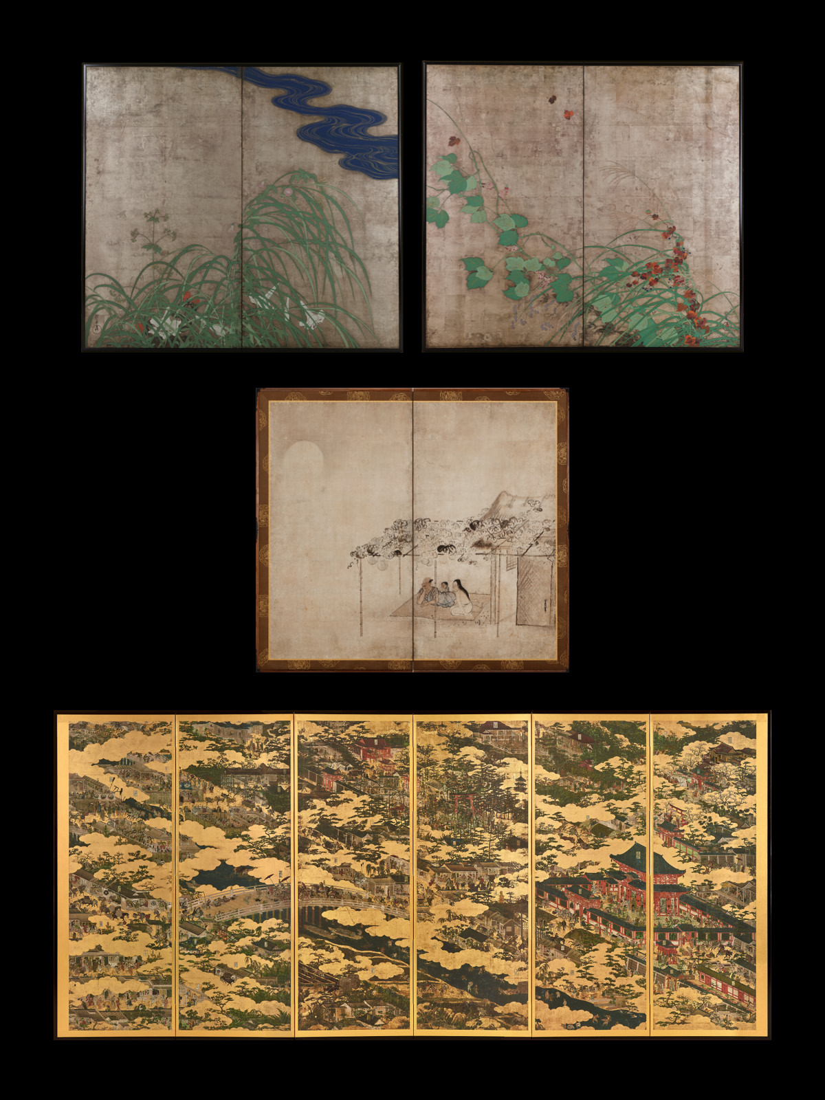 夏秋草図屏風 / 洛中洛外図屏風 舟木本（右隻）
