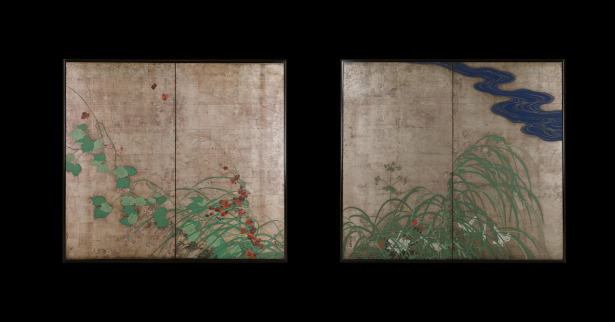 夏秋草図屏風 酒井抱一・納涼図屏風 久隅守景 羽田空港（東京都大田区