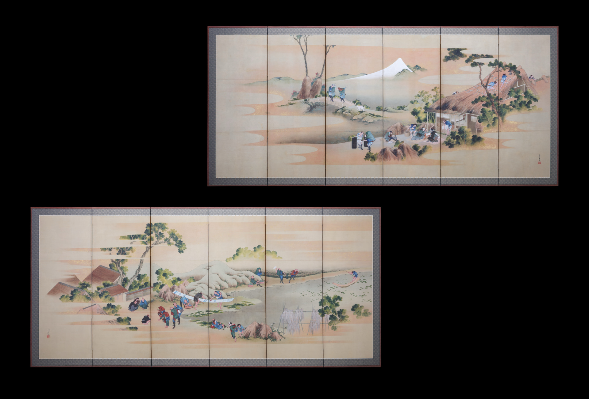 富士田園景図