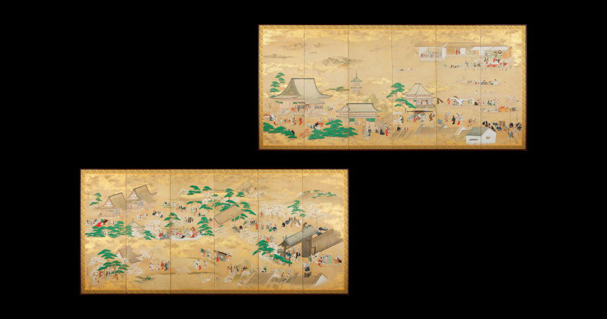 江戸風俗図屏風 菱川師宣 静嘉堂文庫美術館（東京都千代田区）｜公開