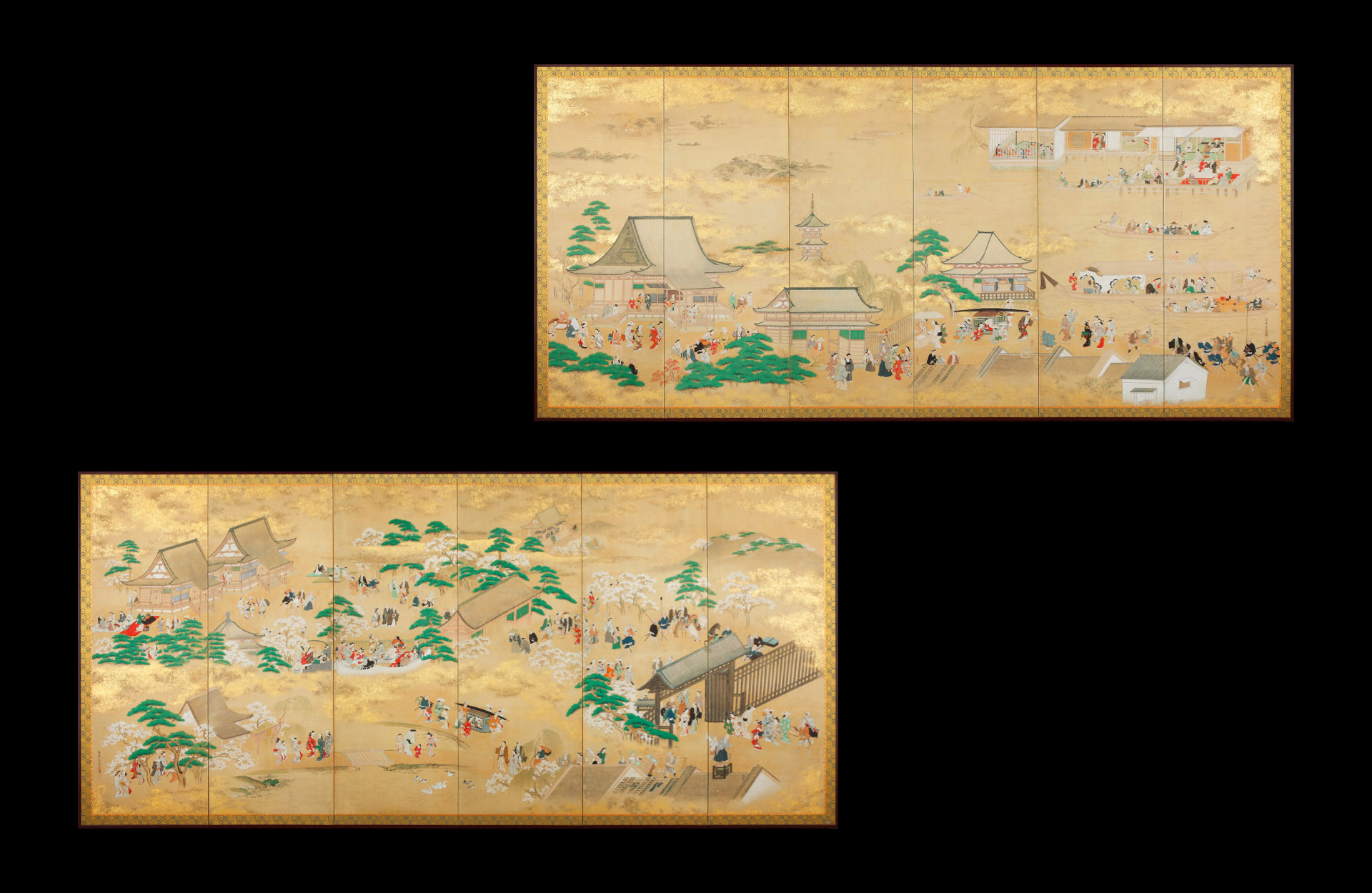 江戸風俗図屏風