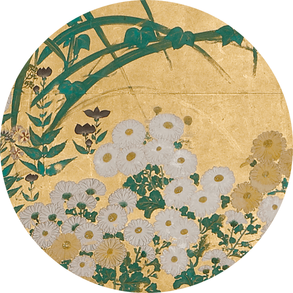 秋草図屏風