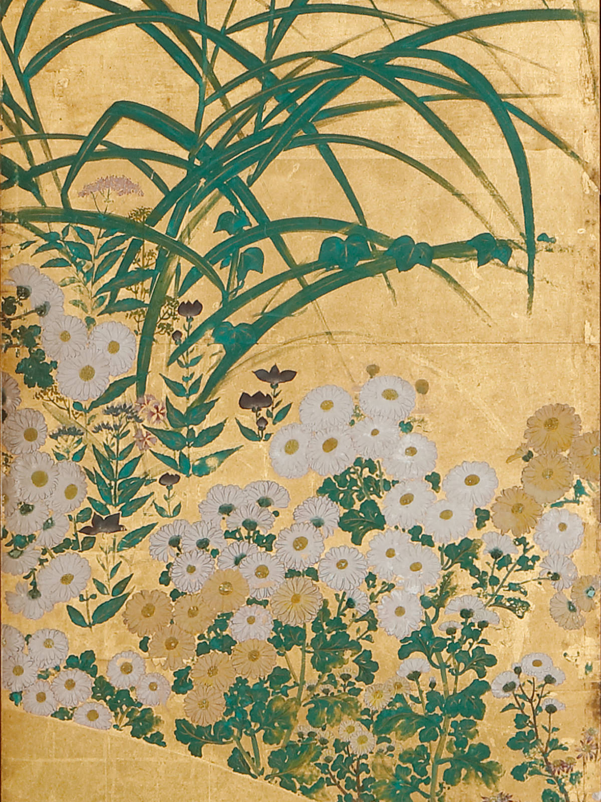 秋草図屏風 俵屋宗雪・観楓図屏風 羽田空港（東京都大田区