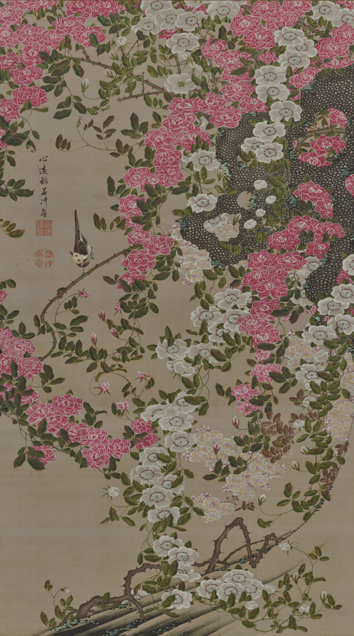 薔薇小禽図