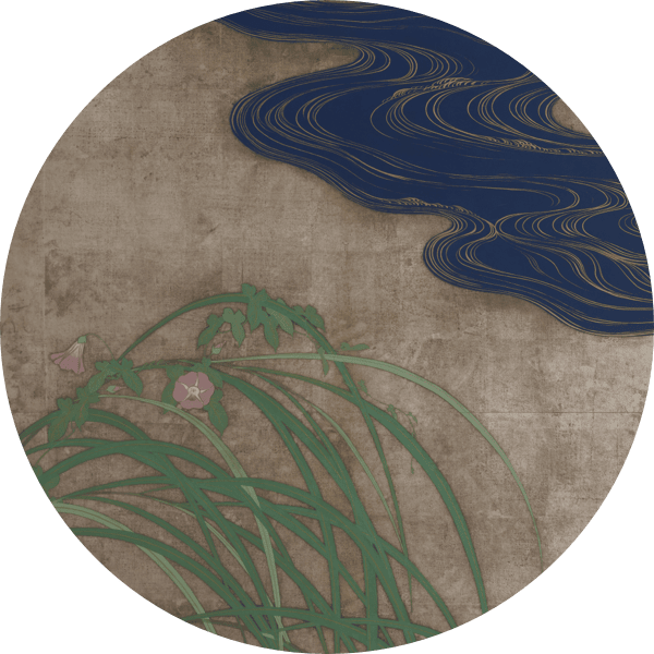 夏秋草図屏風