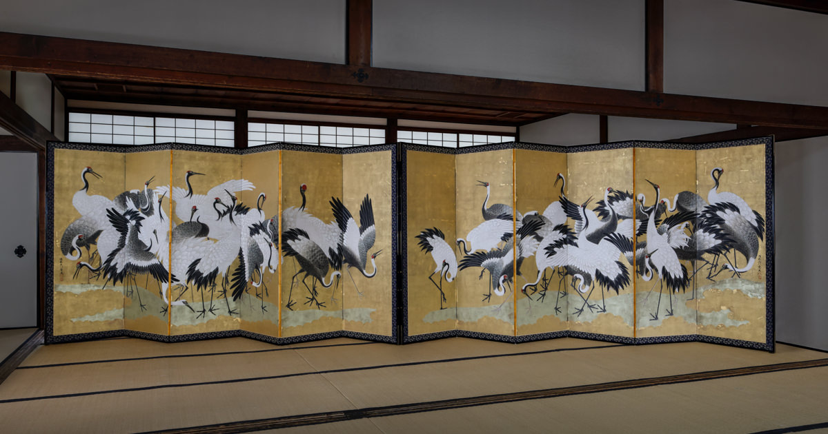 群鶴図屏風｜作品紹介｜キヤノン 綴プロジェクト｜キヤノングローバル