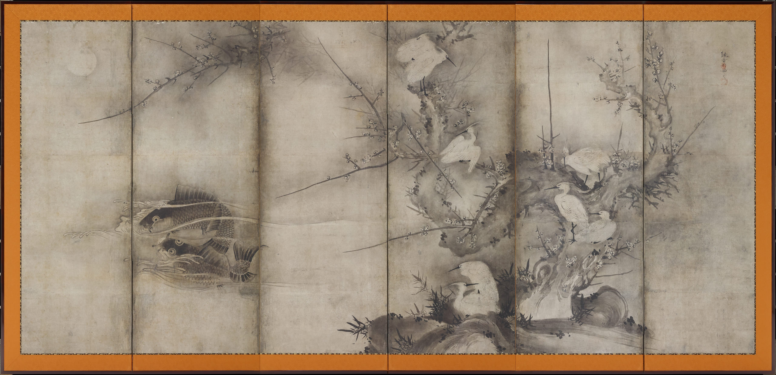 花鳥図屏風 右隻