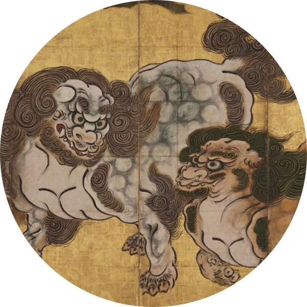 唐獅子図屏風（左隻）